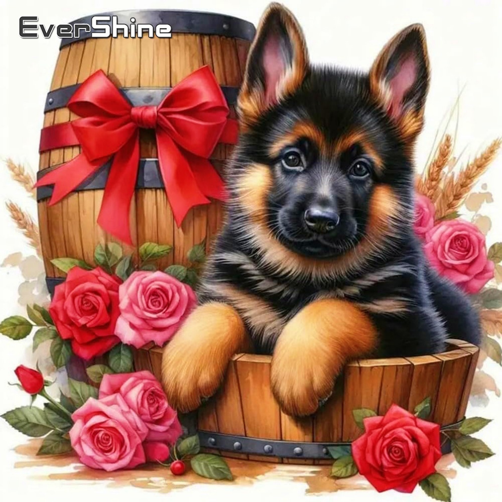 Woodworking Resin - Алмазная мозаика Evershine с изображением собаки,
